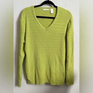 Liz Golf Lime Green V-Neck Sweater